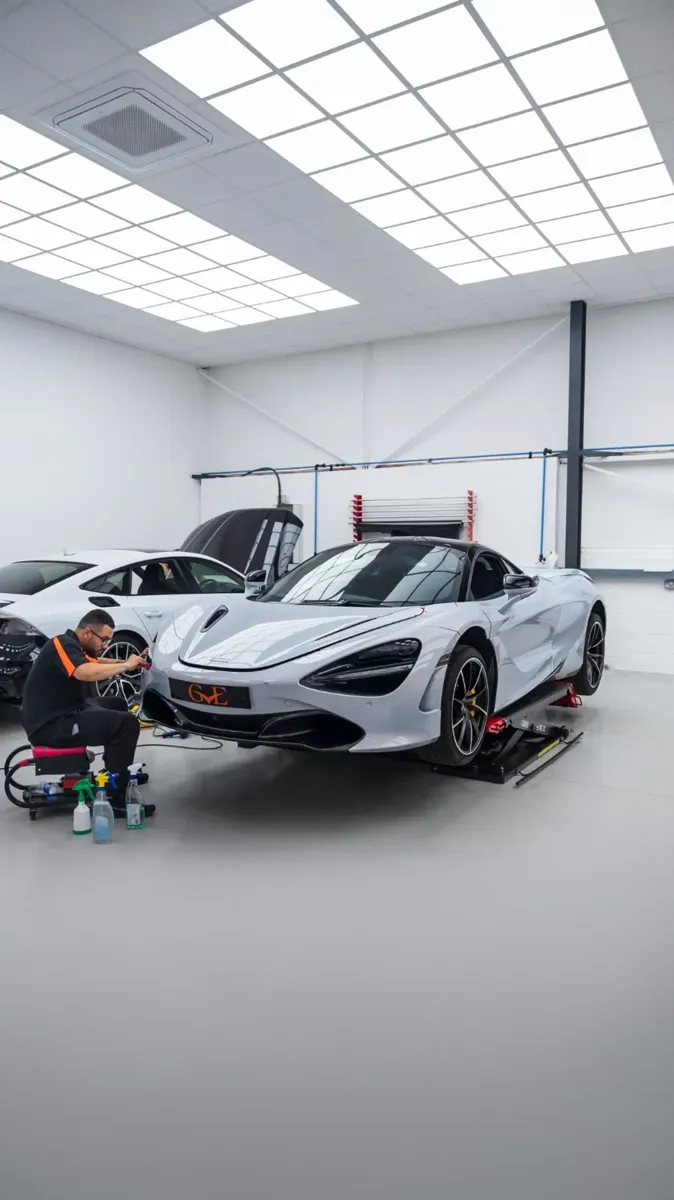 McLaren branca recebendo PPF